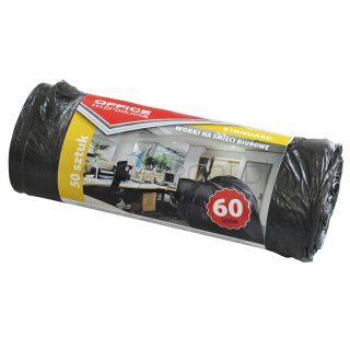 Worki Na Śmieci Biurowe Office Products, Standard (Hdpe), 60L, 50Szt., Czarne