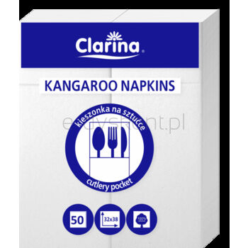 Clarina Serwetki Kangurki 38X32 50szt białe 
