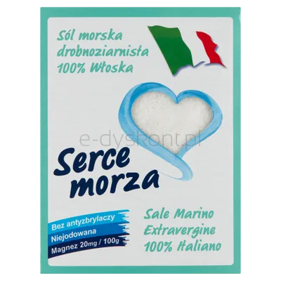 Sól Morska Cuor Di Mare Niejodowana Drobna Zielona 1Kg