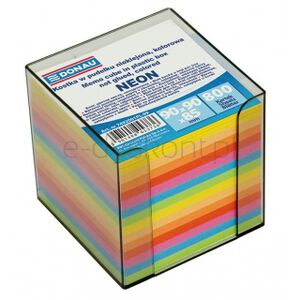 Donau Kostka nieklejona, w pudełku, 95x95x95mm, ok. 800 kart., neon, mix kolorów