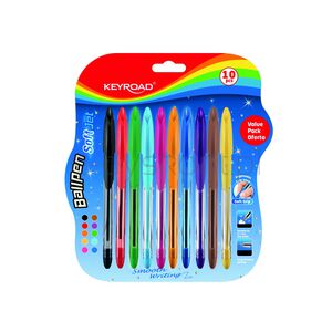 Keyroad Długopis klasyczny  ball pen soft jet, 0,7mm, 1 0szt., blister, mix kolorów