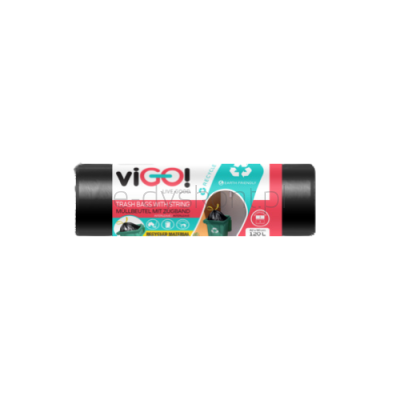 Vigo! Eko Worki Ld Z Taśmą Czarne Interleave 120L 20Szt.