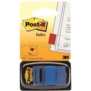 Post-It Zakładki indeksujące (680-2), PP, 25,4x43,2mm, 50 kart., niebieskie [BIURO]