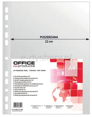Office Products Koszulki Na Dokumenty Poszerzane, Pp, A4, Groszkowe, 90Mikr., 50Szt. 