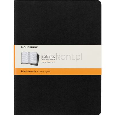 Zestaw 3 Zeszytów Moleskine Cahier Journals XL (19x25cm) w linie, 120 stron, czarny
