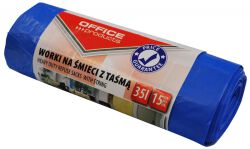 Office Products Worki na śmieci z taśmą premium (LDHD), 35L, 15szt., niebieskie