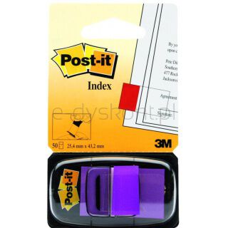 Post-It Zakładki indeksujące (680-8), PP, 25,4x43,2mm, 50 kart., purpurowe