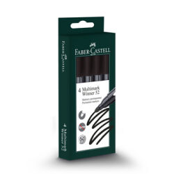 Faber-Castell Marker Permanentny Multimark Winner 52 Okrągła Końcówka 4 Sztuki Czarne Opakowanie Kartonowe 