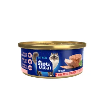 Optivital Mini Puszka - Mus Dla Dorosłych Kotów Z Łososiem Msc 85G