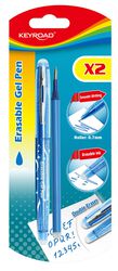 Keyroad Długopis, 0,7mm, wymazywalny, dodatkowy wkład, blister, niebieski