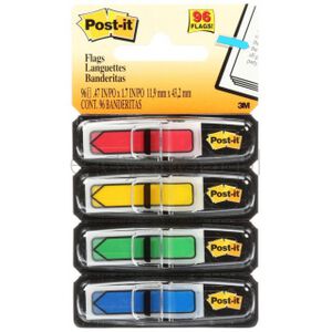 Post-It Zakładki indeksujące (684-ARR3), PP, 11,9x43,1mm, strzałka, 4x24 kart., mix kolorów 