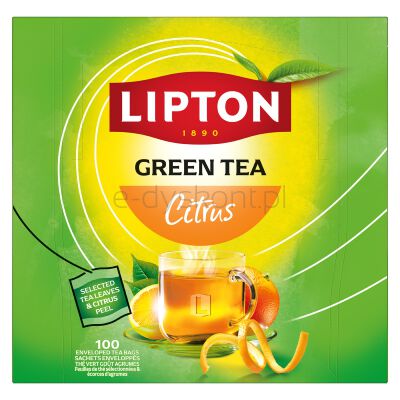 Lipton Herbata Classic Green Tea Citrus 100 kopert x1,3g