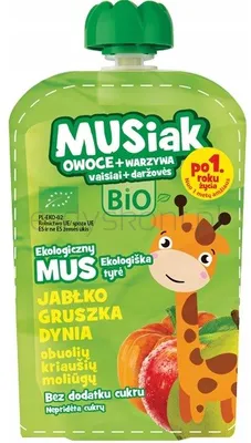 Mus Owocowo- Warzywny Jabłko Gruszka Dynia Bio 100 G