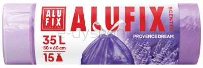 Alufix Worki na śmieci, lawendowe, HDPE, 35l, 15 szt., fioletowe