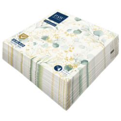 Serwetki PAW Professional Dinner Golden Eucalyptus 1-warstowe 40x40cm składane 1/4