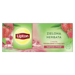 Lipton Herbata zielona o smaku maliny i truskawki 20Torebek