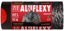 Alufix Aluflexy Worki na śmieci z taśmą, LDPE, 60l, 10 szt., stalowe