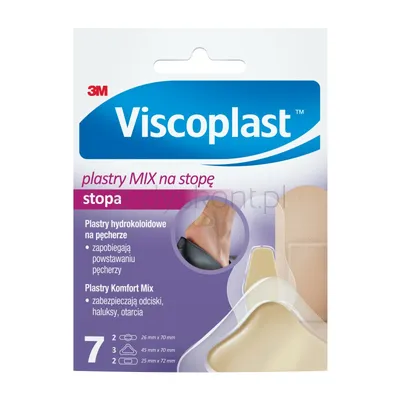 Plastry Na Stopę Viscoplast Mix, 3 Rozmiary, Kopertka, 7Szt.