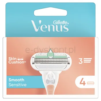 Gillette Venus Smooth Sensitive Ostrza Wymienne Do Maszynki Do Golenia, 4 Sztuki