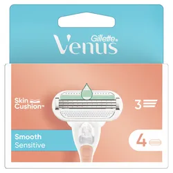 Gillette Venus Smooth Sensitive Ostrza Wymienne Do Maszynki Do Golenia, 4 Sztuki