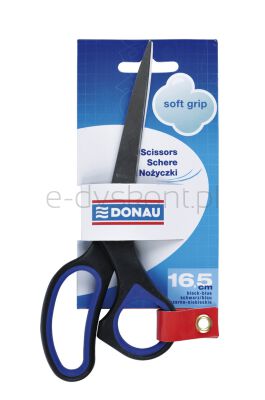 Donau Nożyczki Biurowe Soft Grip, 16,5Cm, Niebieskie 