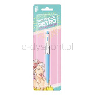 Ico Długopis automatyczny Retro 70'C, Pastel, blister, wkład niebieski, mix kolorów
