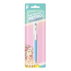 Ico Długopis automatyczny Retro 70'C, Pastel, blister, wkład niebieski, mix kolorów