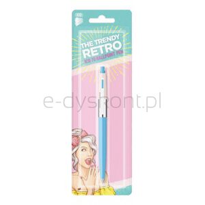 Ico Długopis automatyczny Retro 70'C, Pastel, blister, wkład niebieski, mix kolorów
