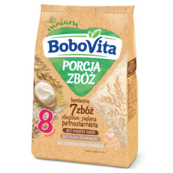 Bobovita Porcja Zbóż Kaszka bezMleczna 7 zbóż zbożowo-­jaglana po 8 miesiącu 170 g