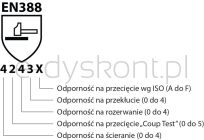 Rękawice Robocze Donau Safety, Dwoina Bydlęca, Rozm. 10,5/Xl, Szaro-Czerwone - 5