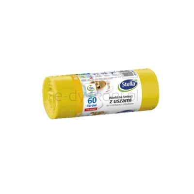 Worki z uszami STELLA, do segregacji plastiku i metali, 60 l, 14 szt., żółte, żółty