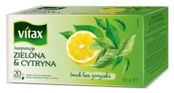 Vitax Herbata Inspiracje Zielona&Cytryna 20 Torebek X 1,5G