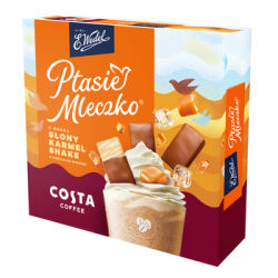 E. Wedel Ptasie Mleczko® o smaku słony karmel shake w czekoladzie mlecznej 340g