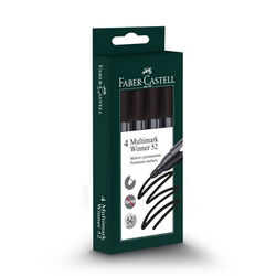 Faber-Castell Marker permanentny Multimark Winner 52 okrągła końcówka 4 sztuki czarne opakowanie kartonowe
