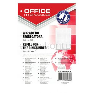 Office Products Wkład do segregatora A4, w kratkę, 50 kart., biały