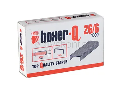 Ico Boxer Zszywki 26/6, Galwanizowane, 1000Szt. 
