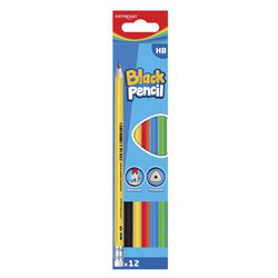 Keyroad Ołówek drewniany z gumką HB. kolorowa obudowa, 12 szt., mix kolorów