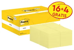 Karteczki Samoprzylepne Post-It® (653Cy-Vp20), 38X51Mm, (16+4)X100 Kart., Żółte, 4 Bloczki Gratis