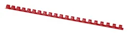 Grzbiety do bindowania OFFICE PRODUCTS, A4, 6mm (25 kartek), 100 szt., plastik, czerwone
