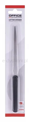 Office Products Nóż do kopert 19cm, plastikowa rączka, blister, czarny