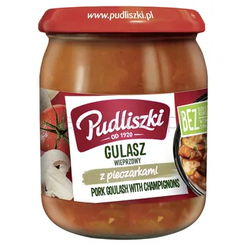Pudliszki Gulasz wieprzowy z pieczarkami 500g