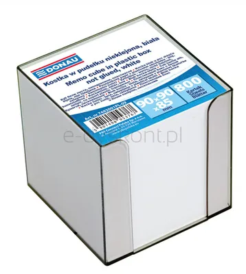 Donau Kostka Nieklejona, W Pudełku, 95X95X95Mm, Około 800 Kart., Biała 