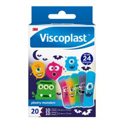 Viscoplast Plastry Dziecięce Monsters, 2 Rozmiary, 20 Szt., Pudełko