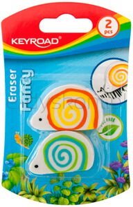 Keyroad Gumka uniwersalna Ślimak, 2szt., blister, mix kolorów