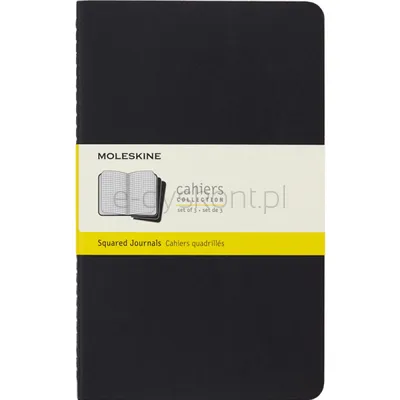 Zestaw 3 Zeszytów MOLESKINE Cahier Journals L (13x21cm) w kratkę, 80 strony, czarny