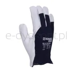 Rękawice Robocze Donau Safety, Skóra Kozia Po Stronie Dłoni, Ściągacz, Rozm. 9/L, Biało-Granatowe - 2