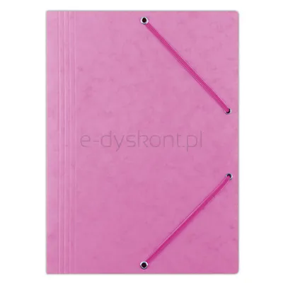Donau Teczka Z Gumką Preszpan, A4, 390Gsm, 3-Skrz., Różowa 