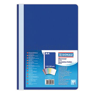 Donau Skoroszyt PP, A4, standard, 120/180mikr., granatowy 