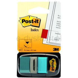 Post-It Zakładki indeksujące (680-23), PP, 25,4x43,2mm, 50 kart., jaskrawoniebieskie 