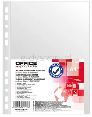 Office Products Koszulki Na Dokumenty Pp, A4, Groszkowe, 50Mikr., 100Szt. 